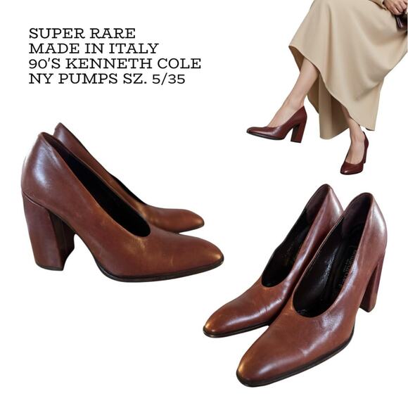 SUPER RARE 90'S MADE IN ITALY KENNETH COLE NY Pumps 5/35 - Picture 1 of 8